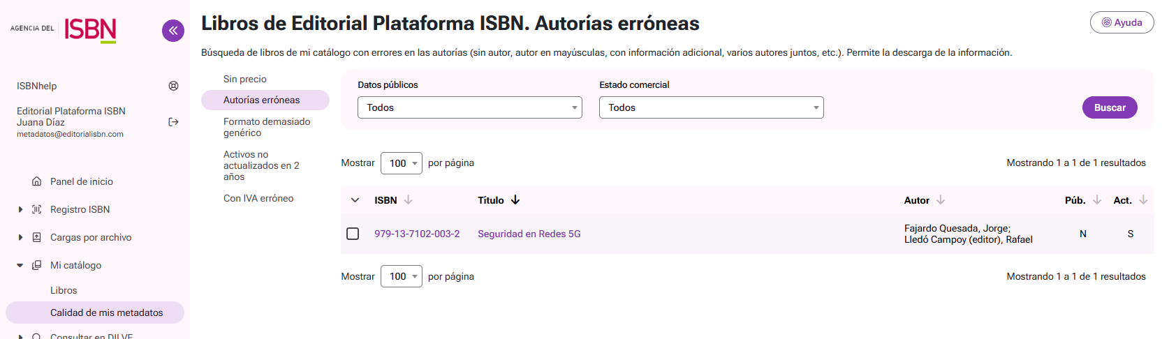 Herramientas de comprobación de metadatos